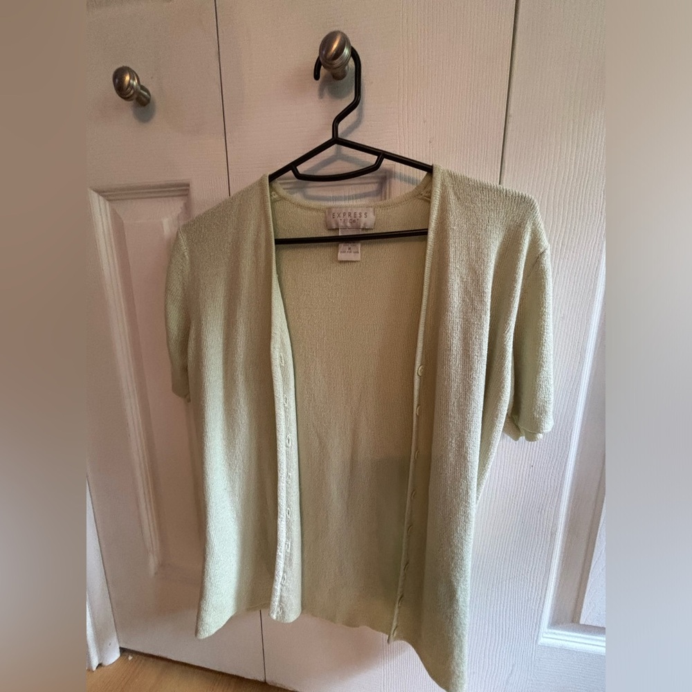 Short sleeve button up sweater